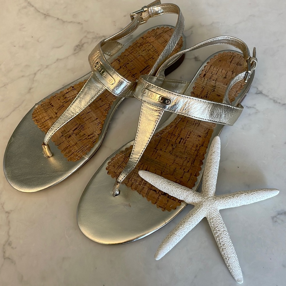 Ralph Lauren Gold Thong Sandals Size 9